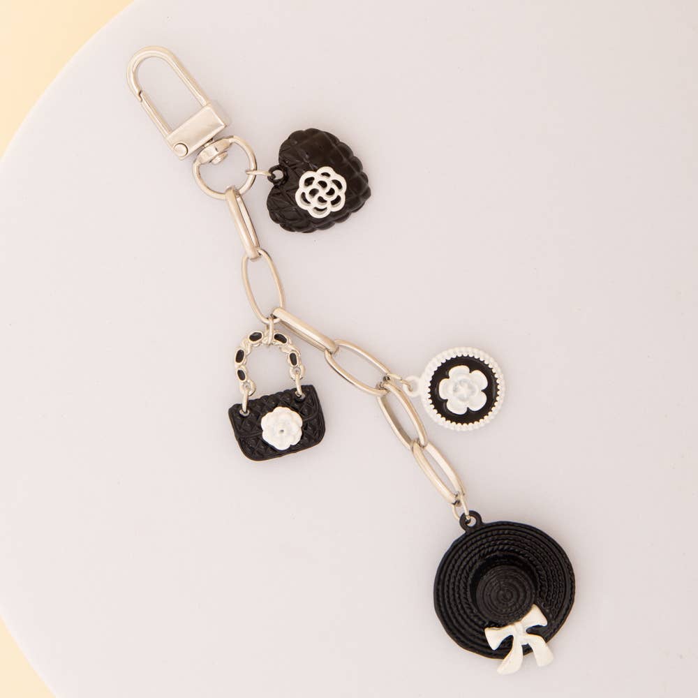 Fashionista Theme Bag Charm Keychain