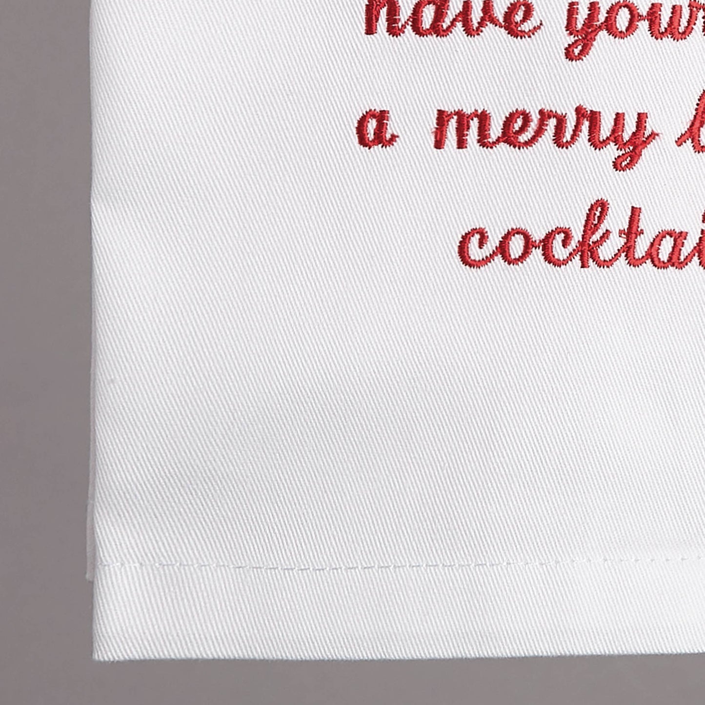 Merry Little Cocktail Embroidered Kitchen Towel