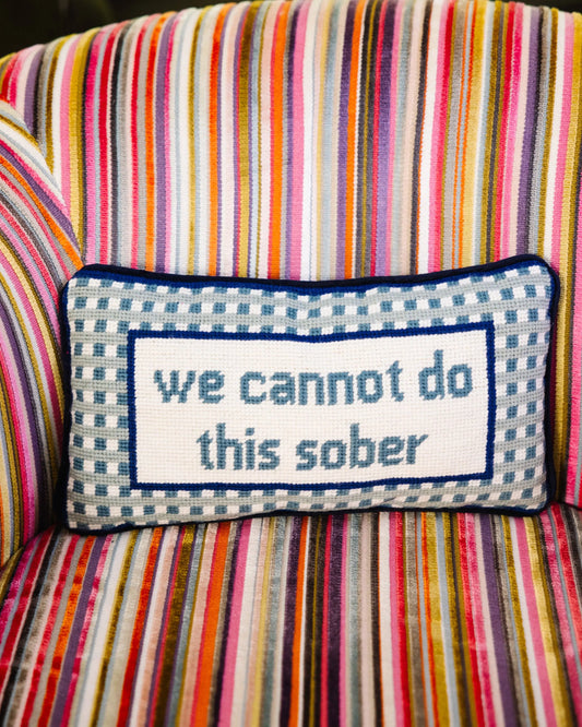 Sober Needlepoint Pillow Furbish Studio