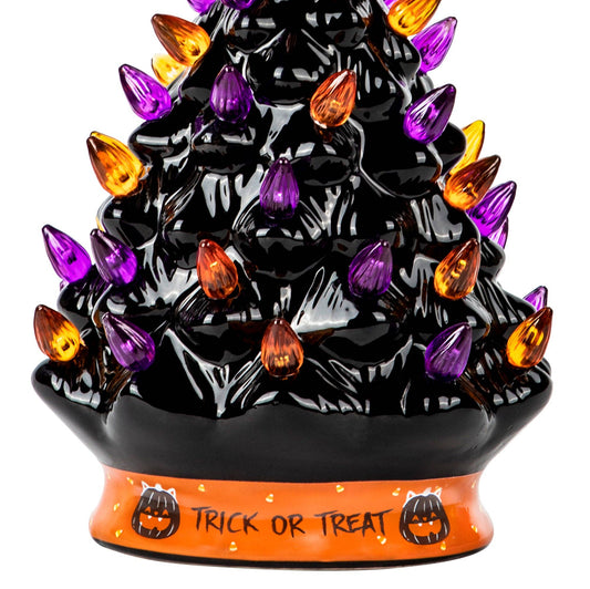 Black Ceramic Halloween Tree Decoration - 9 Inch