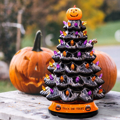 Black Ceramic Halloween Tree Decoration - 15-Inch