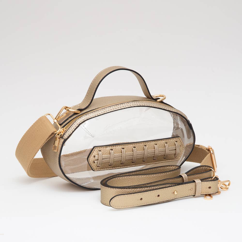 Game Day Football Style Clear Bag: Orange