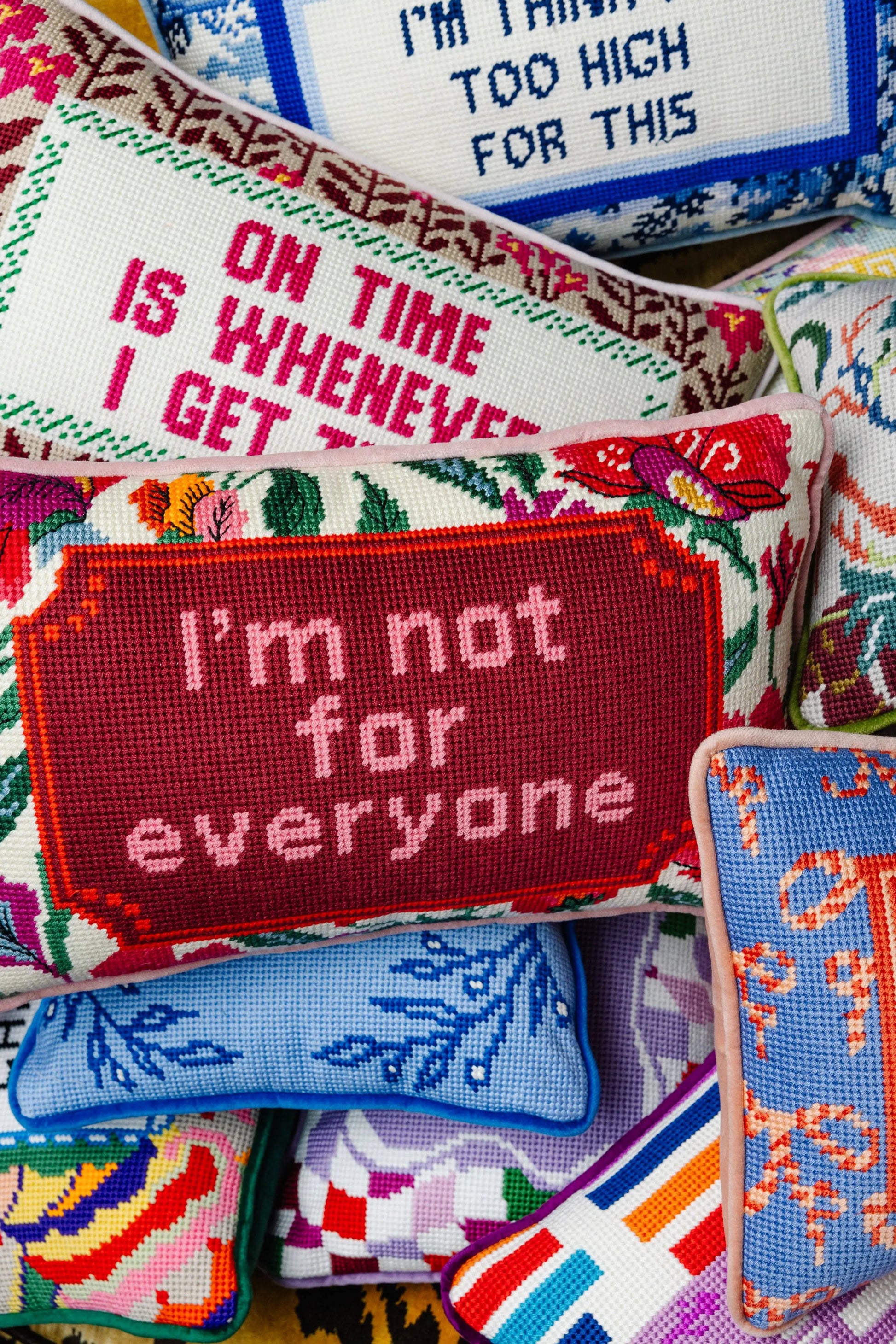 Not For Everyone Needlepoint Pillow Furbish Studio