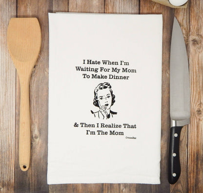 Mom Dinner Kitchen Towels | Tea Towels | Funny Dish Towels