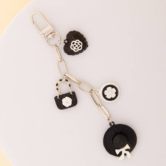 Fashionista Theme Bag Charm Keychain