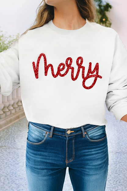 LDC Merry Graphic Christmas Crew Neck Sweatshirt
