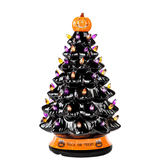 Black Ceramic Halloween Tree Decoration - 15-Inch