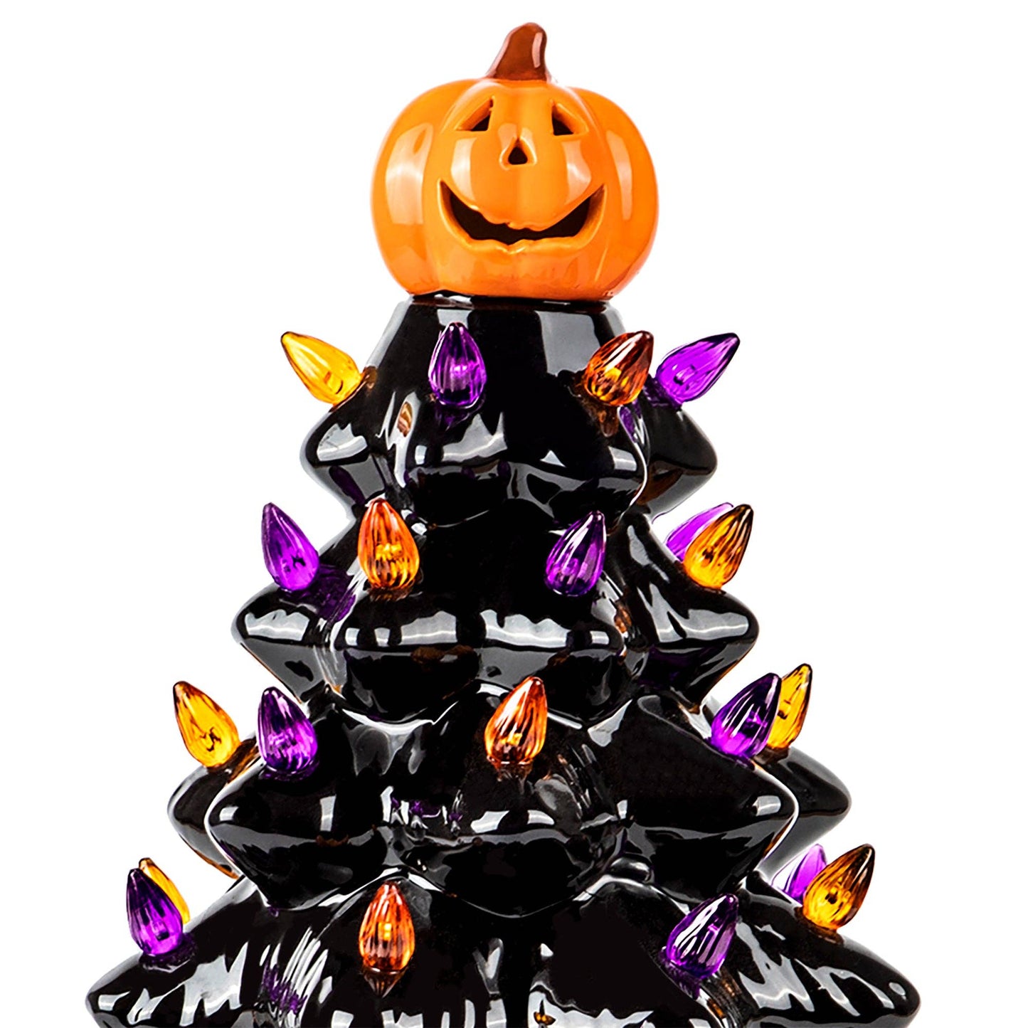 Black Ceramic Halloween Tree Decoration - 15-Inch