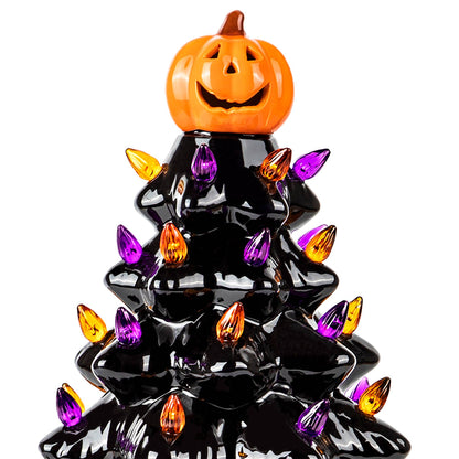 Black Ceramic Halloween Tree Decoration - 15-Inch