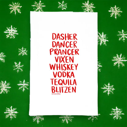 Santa's Reindeer Kitchen Towel | Tea Towels | Festive Towels