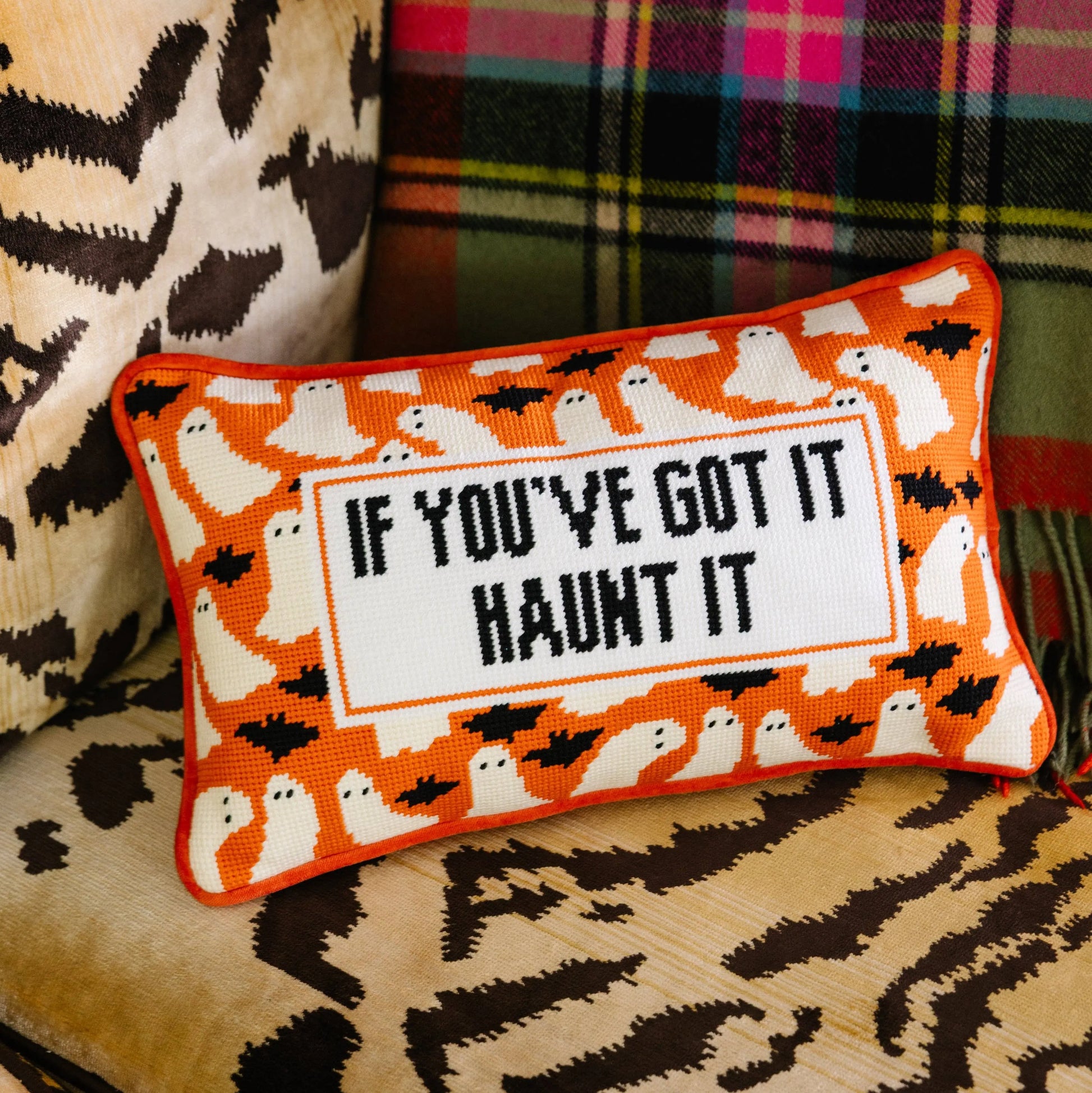 Haunt It Needlepoint Pillow Furbish Studio