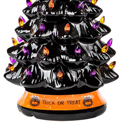 Black Ceramic Halloween Tree Decoration - 15-Inch