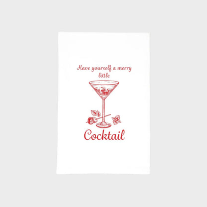 Christmas Cocktail Dish Towel | Tea Towels | Kitchen Towels