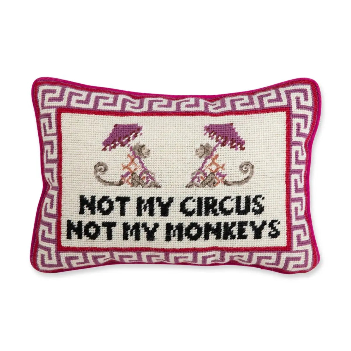Not My Circus Needlepoint Pillow Furbish Studio