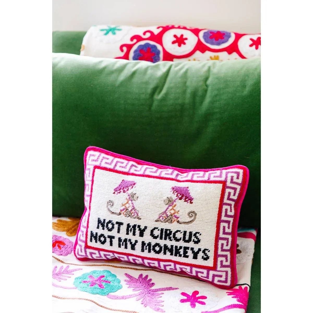 Not My Circus Needlepoint Pillow Furbish Studio