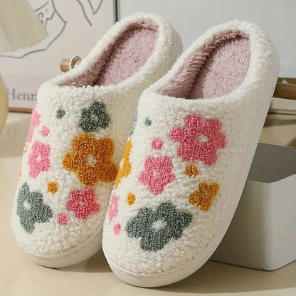 SOFT PLUSH MUSHROOM HEART RAINBOW WARM SLIPPERS | 40SP014