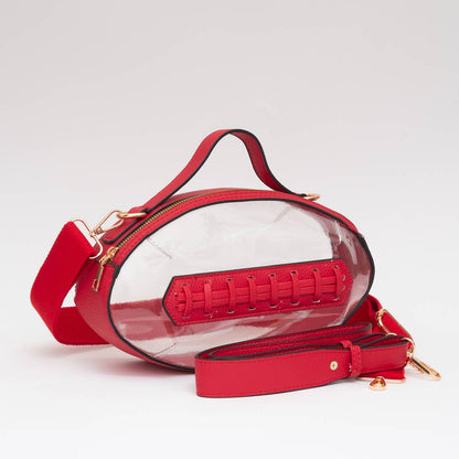 Game Day Football Style Clear Bag: Orange