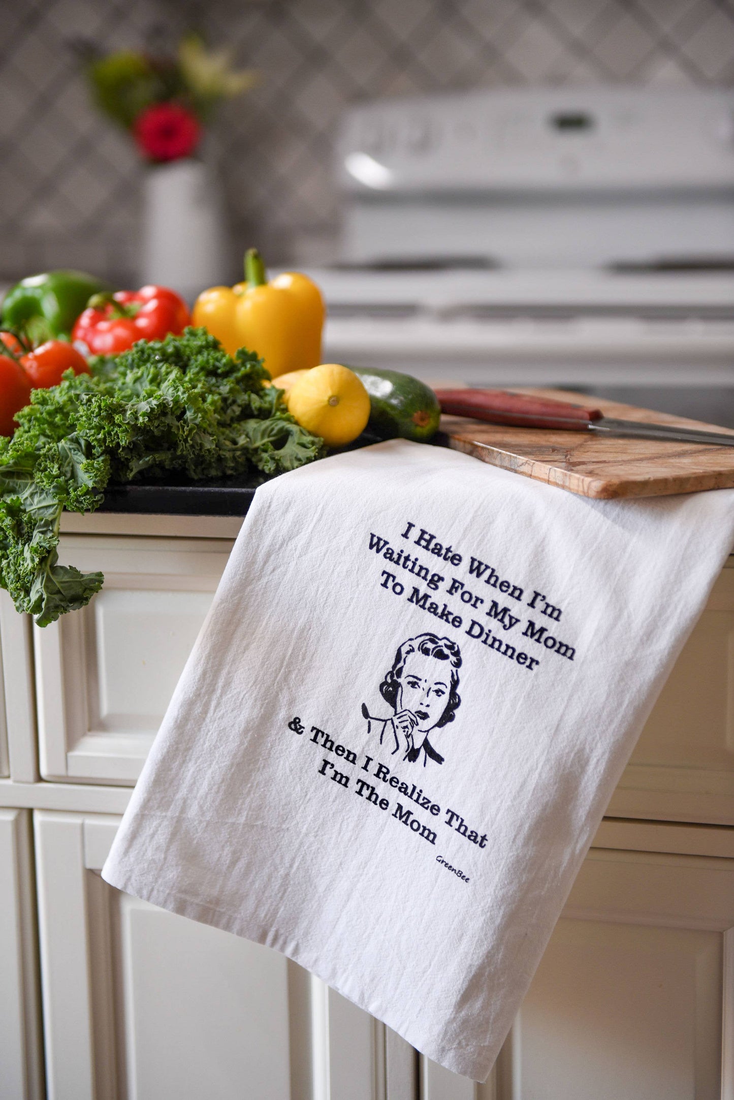 Mom Dinner Kitchen Towels | Tea Towels | Funny Dish Towels
