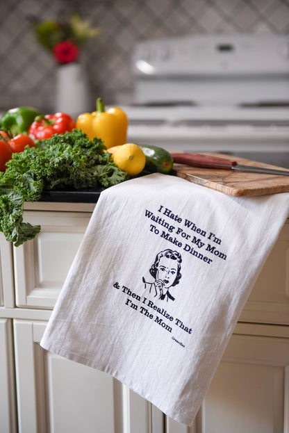Mom Dinner Kitchen Towels | Tea Towels | Funny Dish Towels