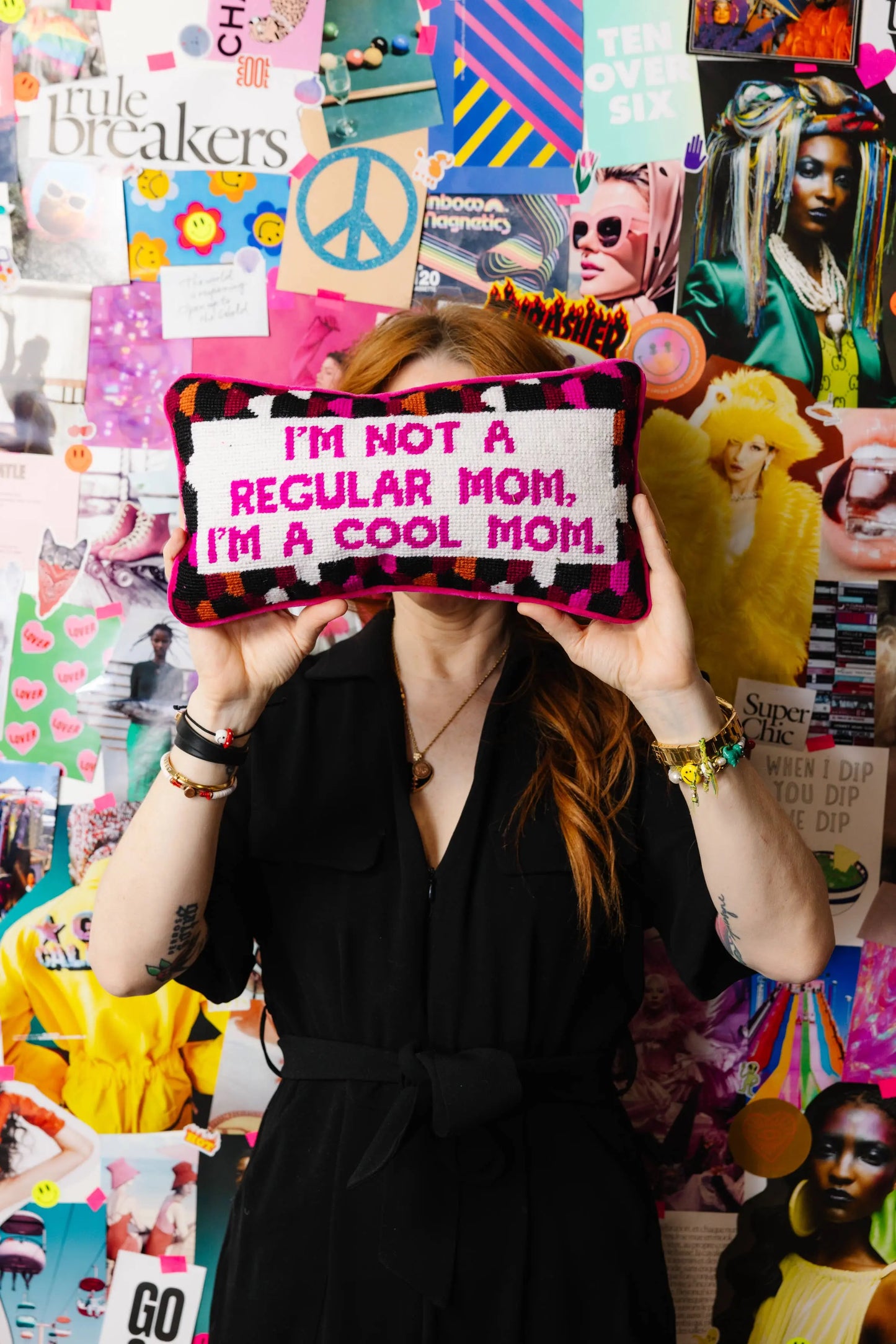 Cool Mom Needlepoint Pillow Furbish Studio