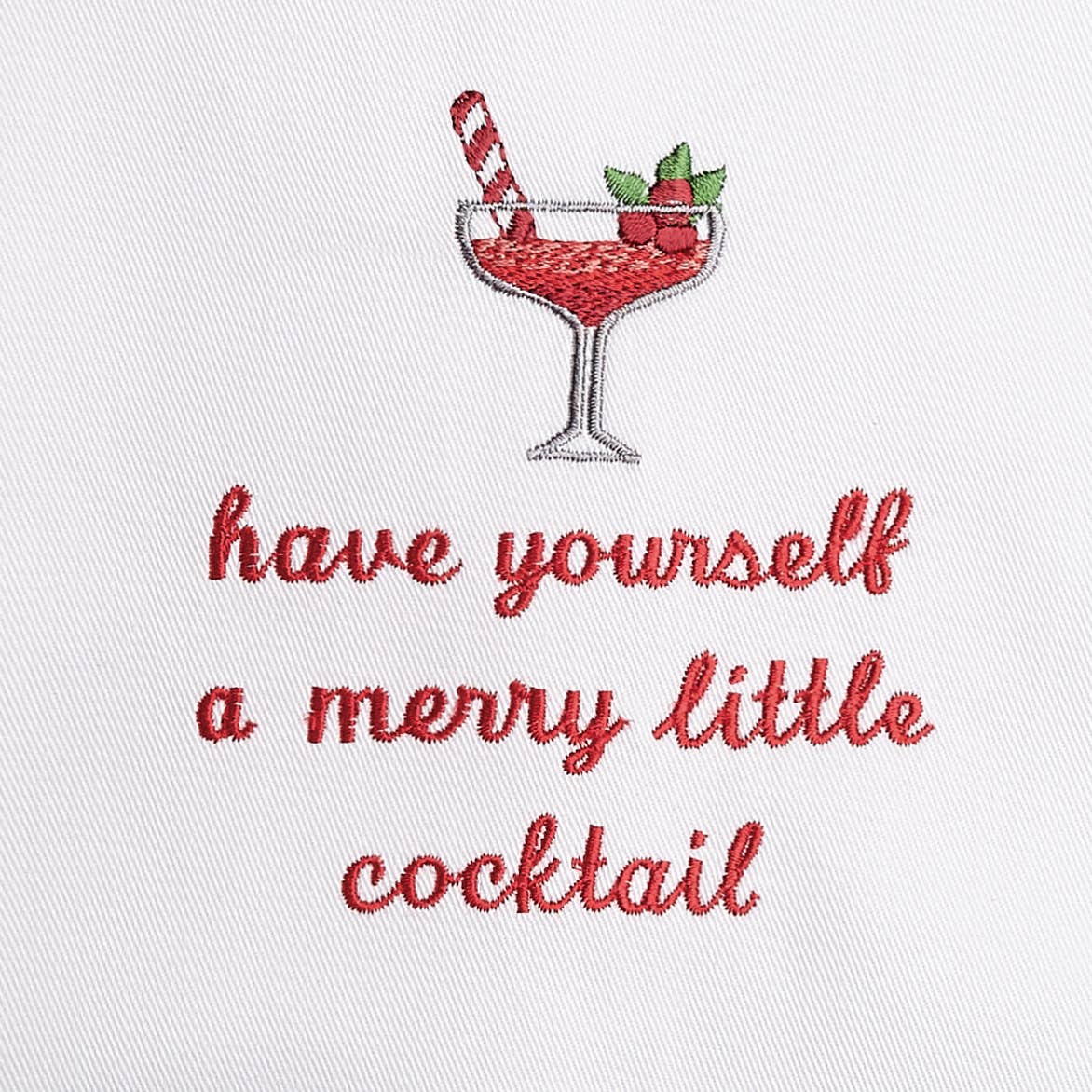 Merry Little Cocktail Embroidered Kitchen Towel