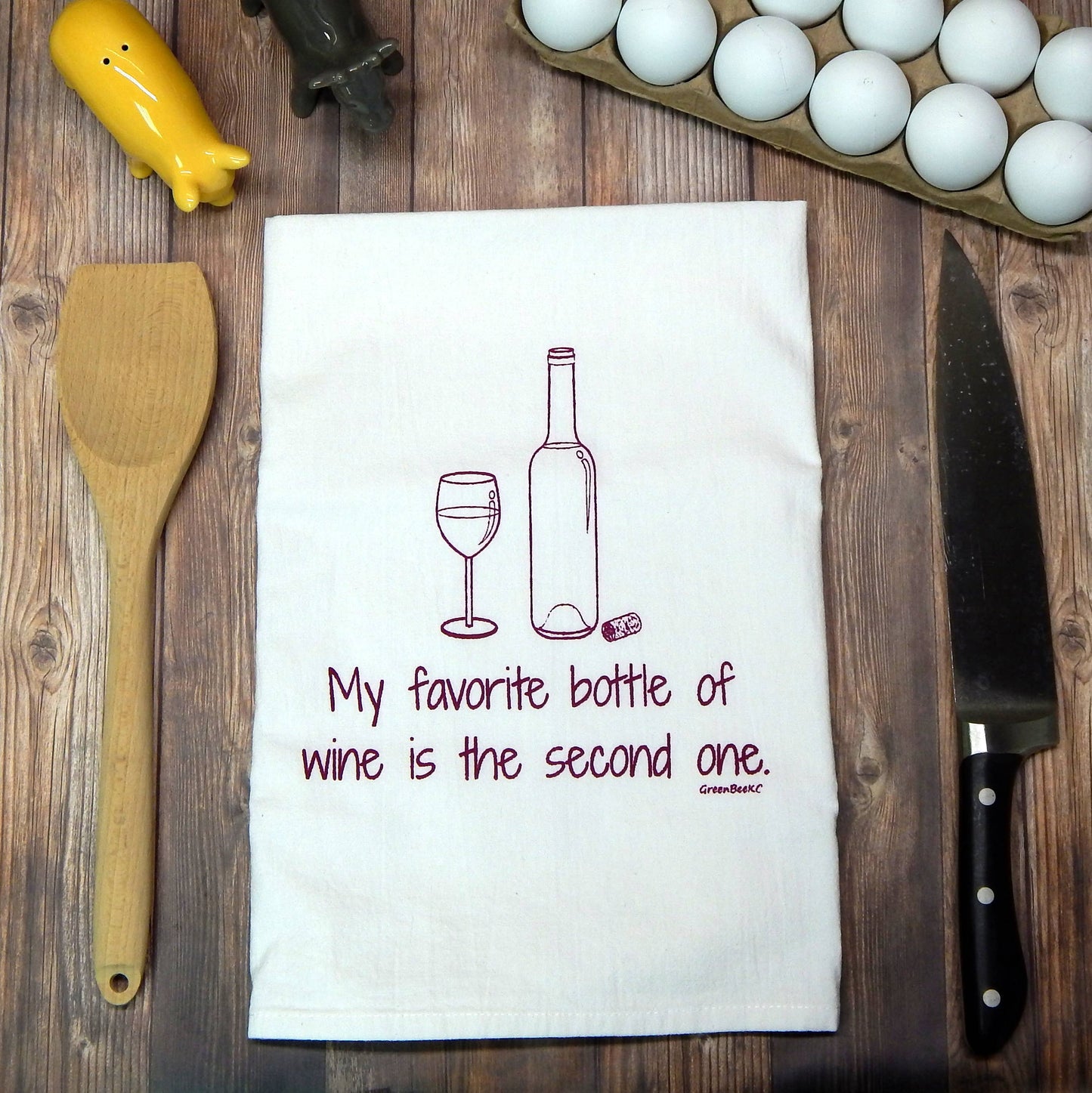 Favorite Wine Kitchen Towel | Tea Towels | Funny Dish Towels