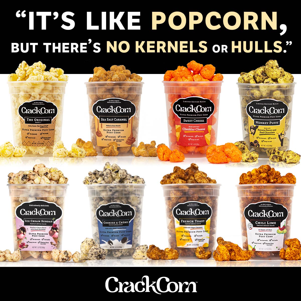 Crack Corn / Puffy Pop -  Birthday Cake - No Hulls! (4 oz)