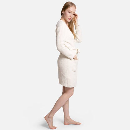 Solid Color Soft Robe with Happy Face