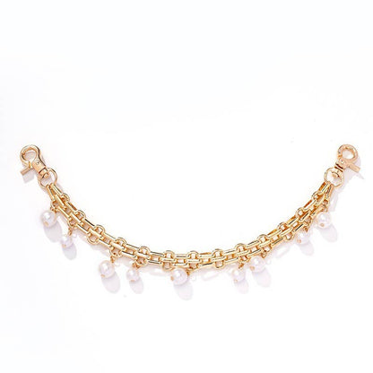 CHAIN BAG CHARM-CHAIN AND PEARLS | 40KC118: Gold