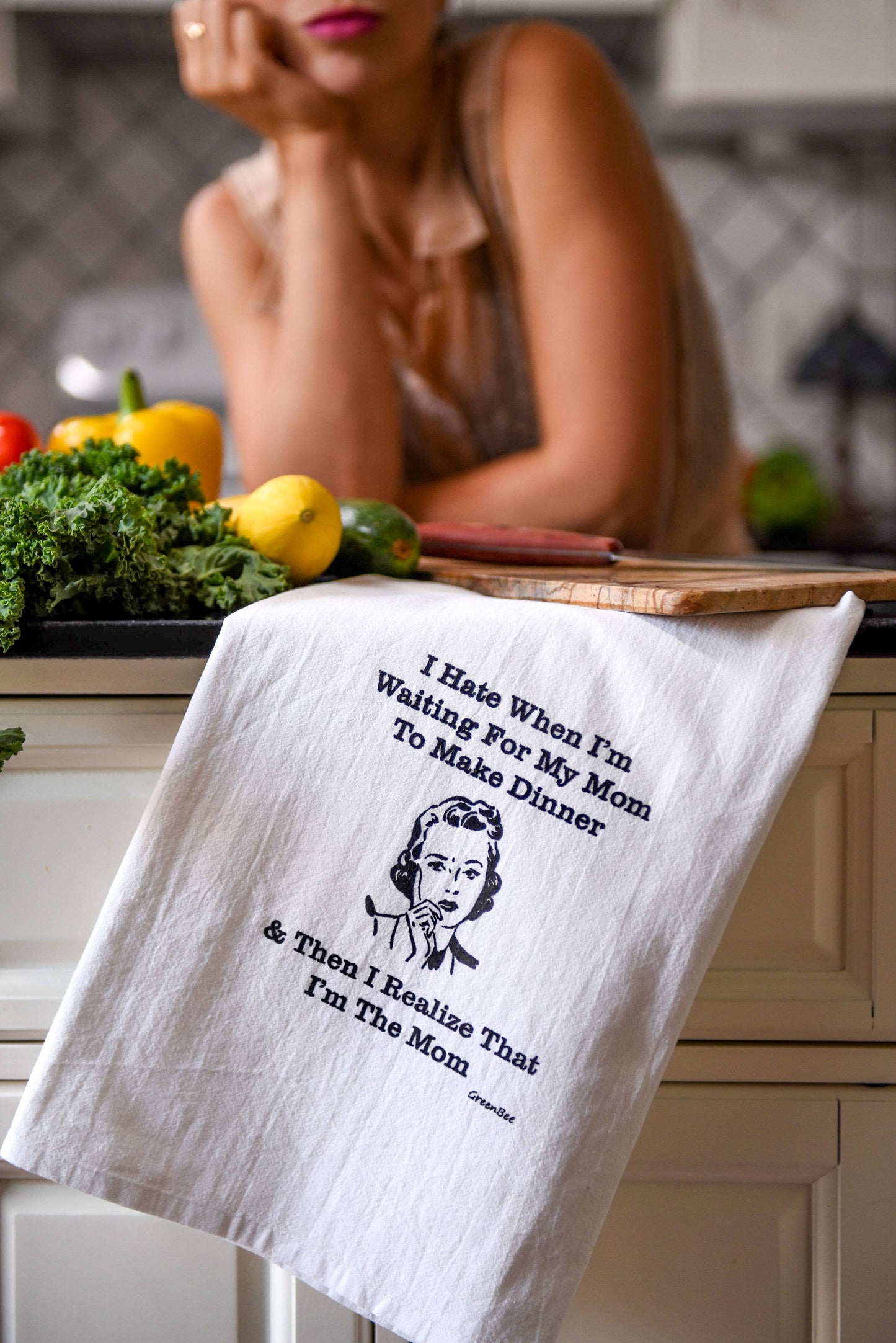 Mom Dinner Kitchen Towels | Tea Towels | Funny Dish Towels