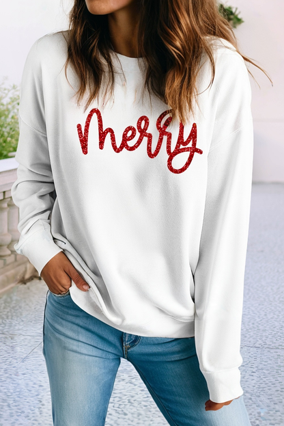 LDC Merry Graphic Christmas Crew Neck Sweatshirt