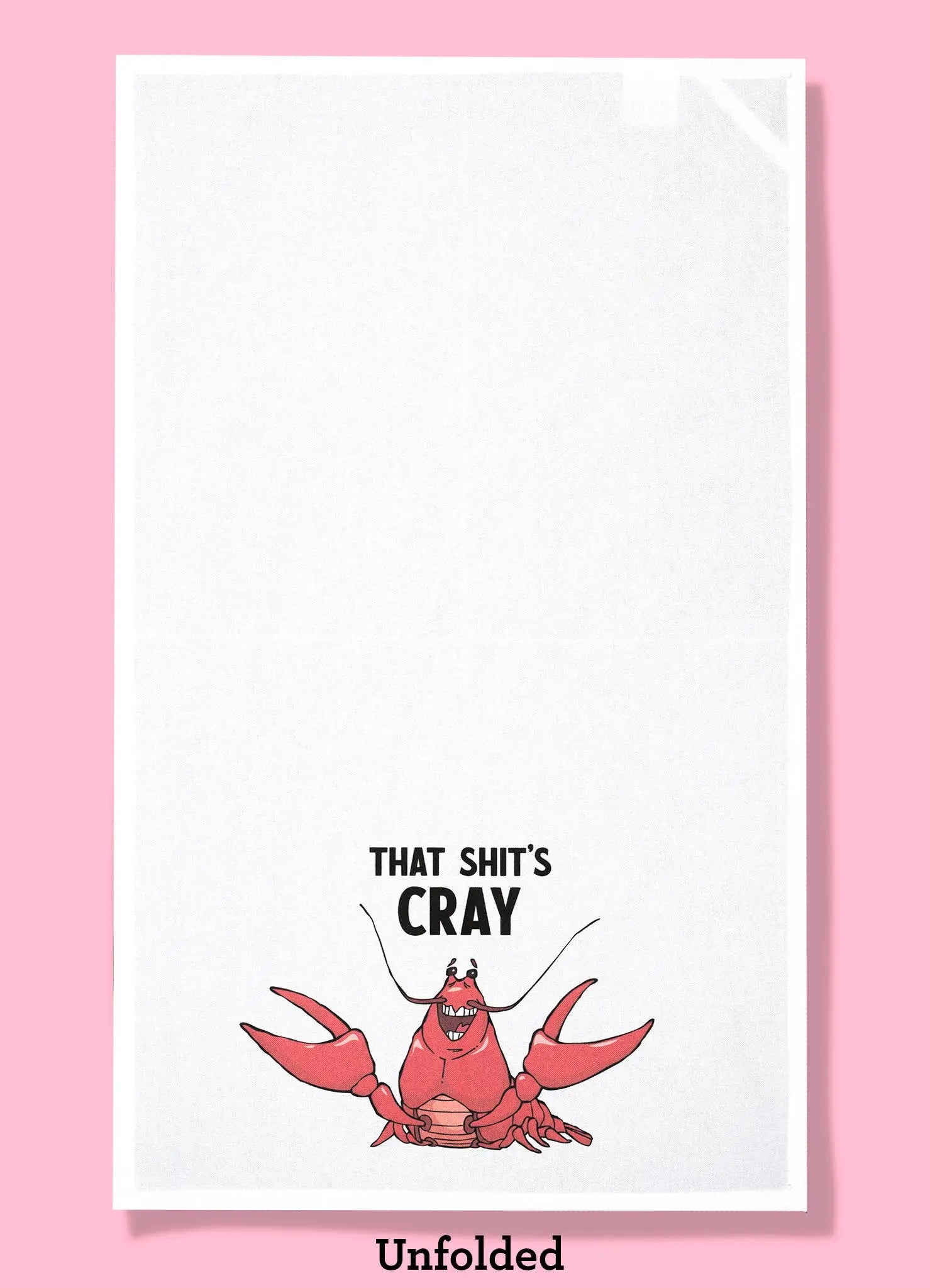 That Shit's Cray - crayfish dishtowel, crawfish  tea towel Bad Grandma Designs