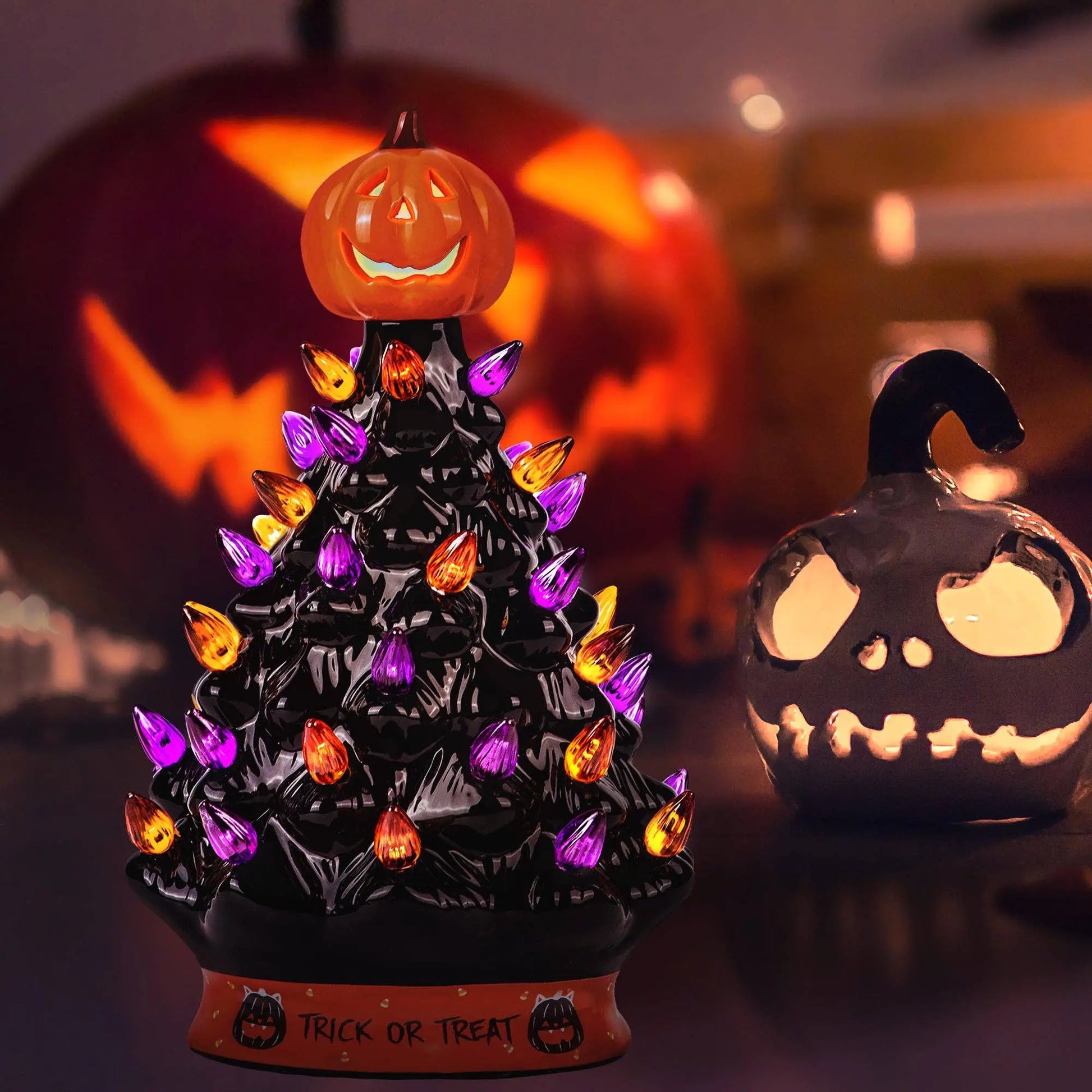 Black Ceramic Halloween Tree Decoration - 9 Inch RJ Legend