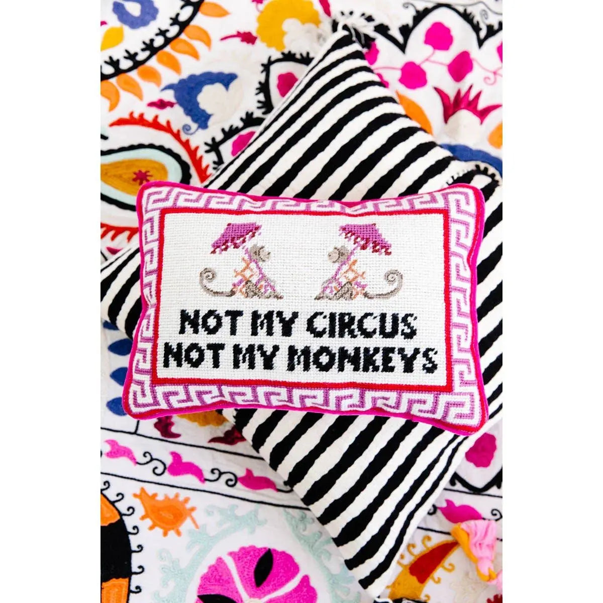 Not My Circus Needlepoint Pillow Furbish Studio