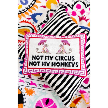 Not My Circus Needlepoint Pillow Furbish Studio